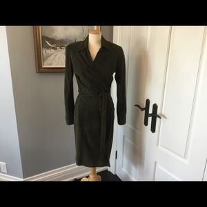 COPY - Chetta B Hunter Green suede wrap dress size 8